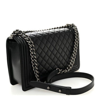 Caviar Quilted New Medium Boy Flap Black
