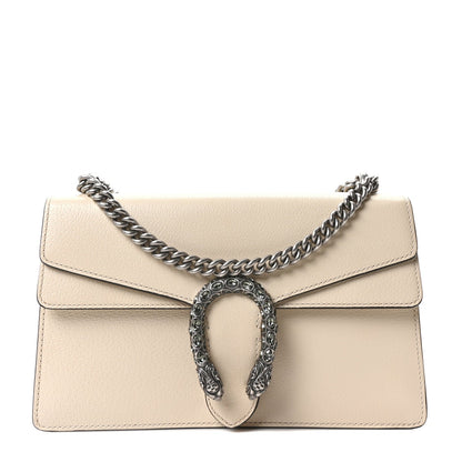 Textured Calfskin Crystal Small Dionysus Shoulder Bag Mystic White