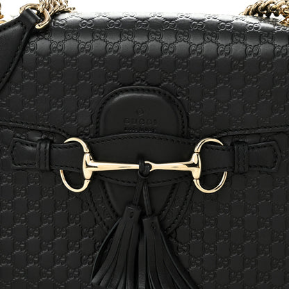 Microguccissima Medium Emily Chain Shoulder Bag Black