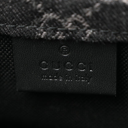 Denim Cuoio Harness GG Monogram Mini Ophidia Tote Bag Black Medium Grey