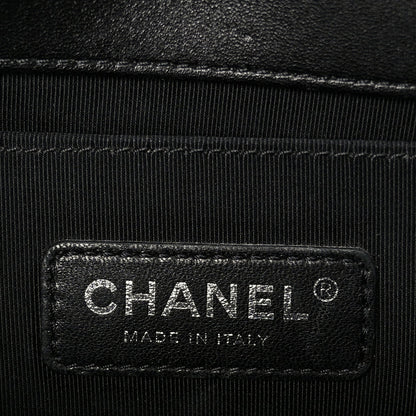 Lambskin Quilted Medium Boy Flap Black