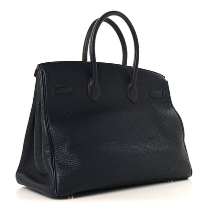Fjord Barenia Crinoline Club Birkin 35 Bleu Indigo Fauve Rouge