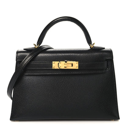 Chevre Chamkila Mini Kelly Sellier 20 Black