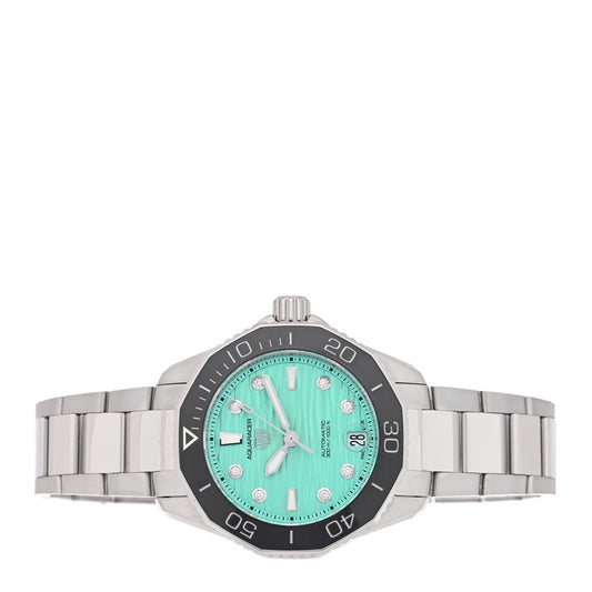 Stainless Steel Diamond 36mm Aquaracer 300M Automatic Watch Green WBP231K