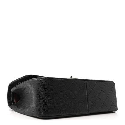 Caviar Quilted Jumbo Double Flap Black