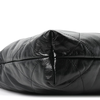 Shiny Calfskin Quilted Small Chanel 22 Black
