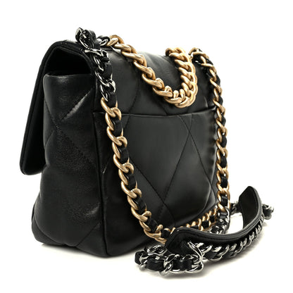 Lambskin Quilted Medium Chanel 19 Flap Black