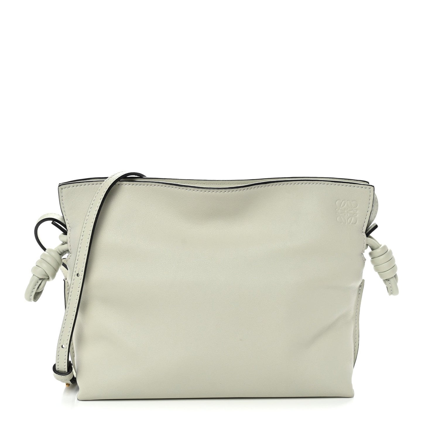 Calfskin Mini Flamenco Knot Clutch Light Celadon
