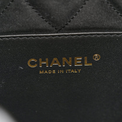 Shiny Calfskin Quilted Mini Chanel 22 Black