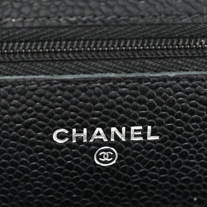 Caviar Quilted Wallet On Chain WOC Black