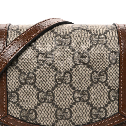 GG Supreme Monogram Mini Horsebit 1955 Crossbody Bag Beige Brown Sugar