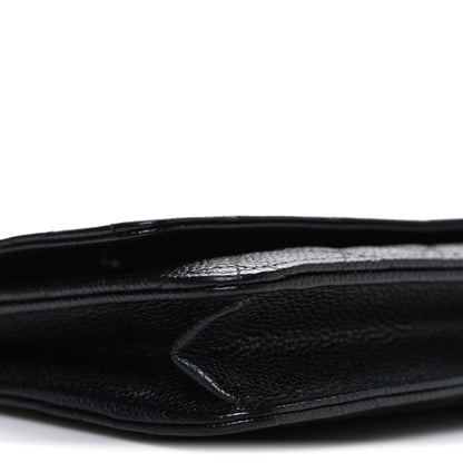 Caviar Quilted Wallet on Chain WOC Black