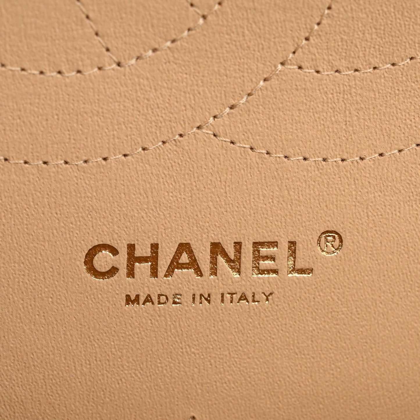 Caviar Quilted Jumbo Double Flap Beige