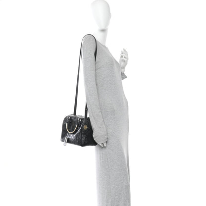 Calfskin Embossed Mini Cube Speedy Black