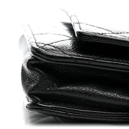 Caviar Quilted Wallet on Chain WOC Black