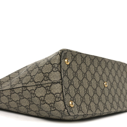 GG Supreme Monogram Medium Zippered Bucket Tote Beige Tuscany