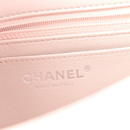 Lambskin Quilted Mini Rectangular Flap Light Purple