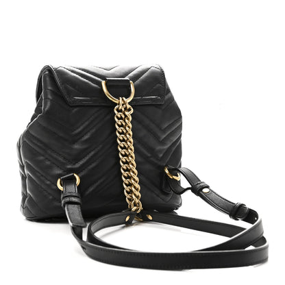 Calfskin Matelasse GG Marmont Flap Backpack Black