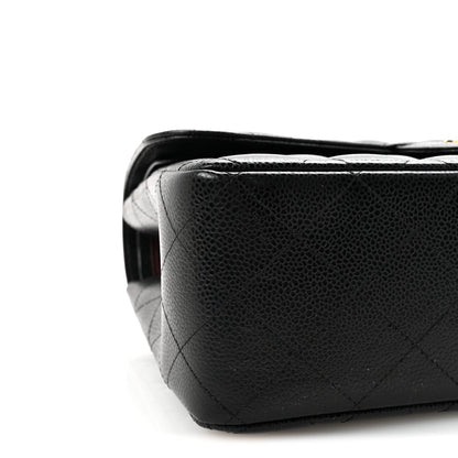 Caviar Quilted Jumbo Double Flap Black