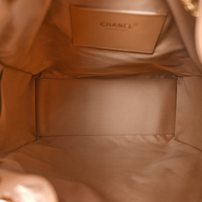 Caviar Quilted Medium Chanel 25 Handbag Beige