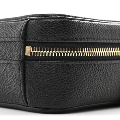 Caviar Quilted Small CC Filigree Vanity Case Black