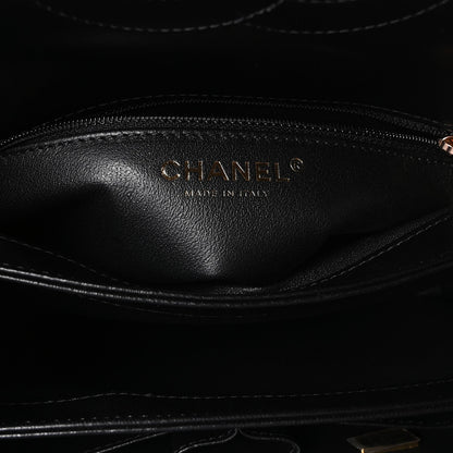 Lambskin Quilted Small Trendy CC Dual Handle Flap Bag Black