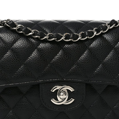 Caviar Quilted Small Double Flap Black
