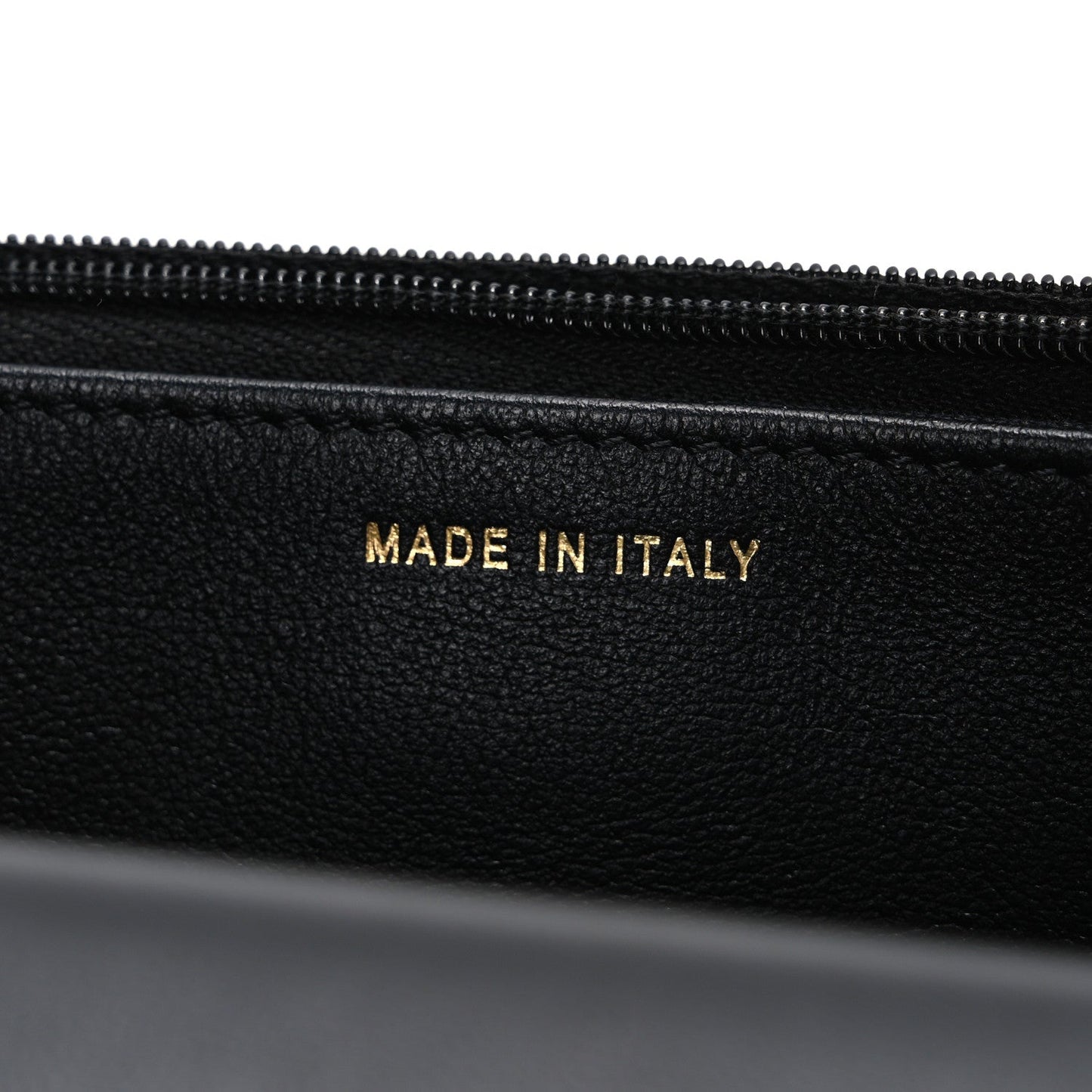 Lambskin Quilted Lion Motif Wallet On Chain WOC Black