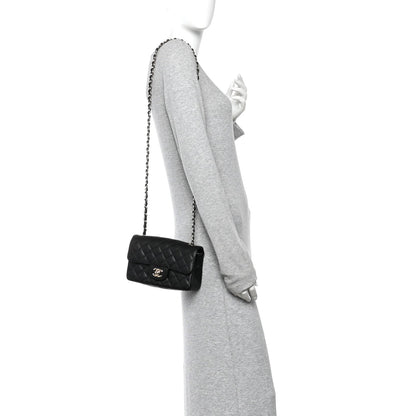 Caviar Quilted Mini Rectangular Flap Black