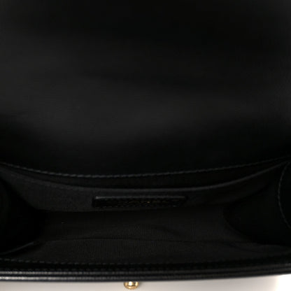 Caviar Quilted Small Boy Flap Black