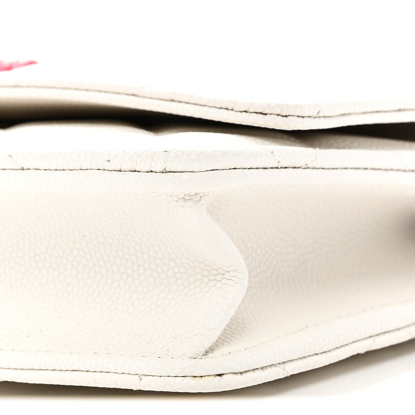 Caviar Quilted Chanel 19 Wallet On Chain WOC White Pink