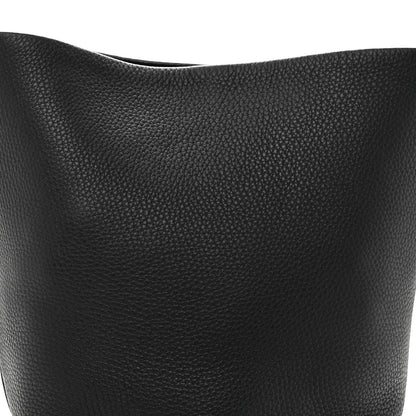 Grained Calfskin Medium N/S Hook Tote Black
