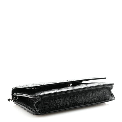 Caviar Quilted Wallet on Chain WOC Black