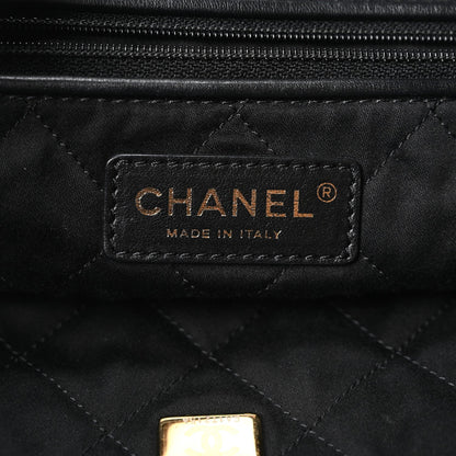 Shiny Calfskin Quilted Small Chanel 22 Black