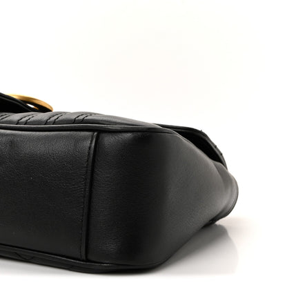 Calfskin Matelasse Small GG Marmont Shoulder Bag Black