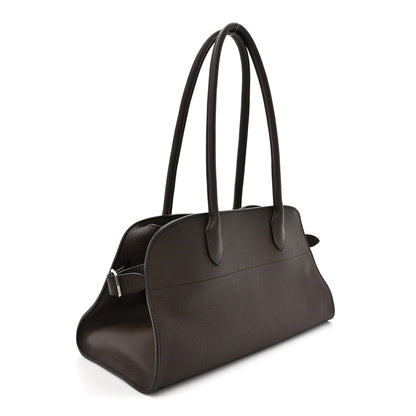 Grained Calfskin Margaux Shoulder 12 Deep Brown
