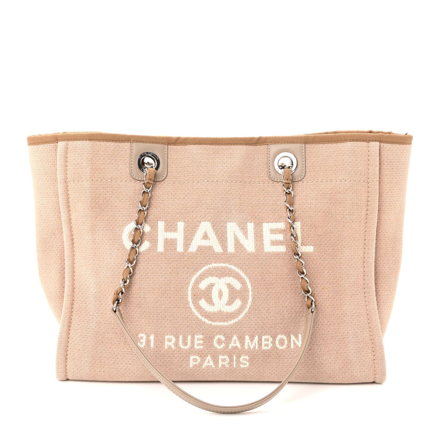 Mixed Fibers Small Deauville Tote Beige