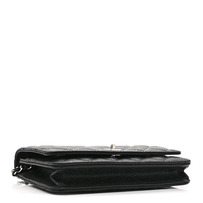 Caviar Quilted CC Turnlock Wallet On Chain WOC Black