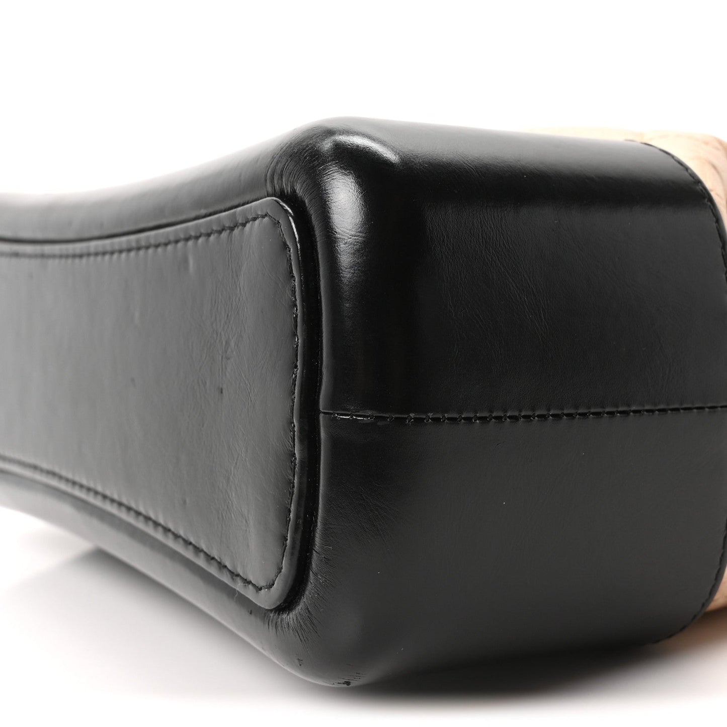 Aged Calfskin Quilted Medium Gabrielle Hobo Beige Black