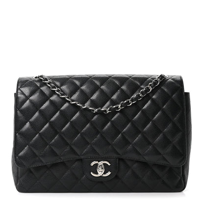 Caviar Quilted Maxi Double Flap Black