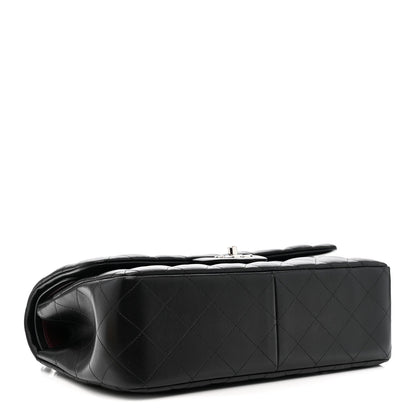 Lambskin Quilted Jumbo Double Flap Black