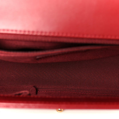 Lambskin Quilted New Medium Boy Flap Dark Red