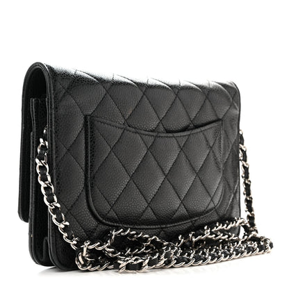 Caviar Quilted Wallet On Chain WOC Black