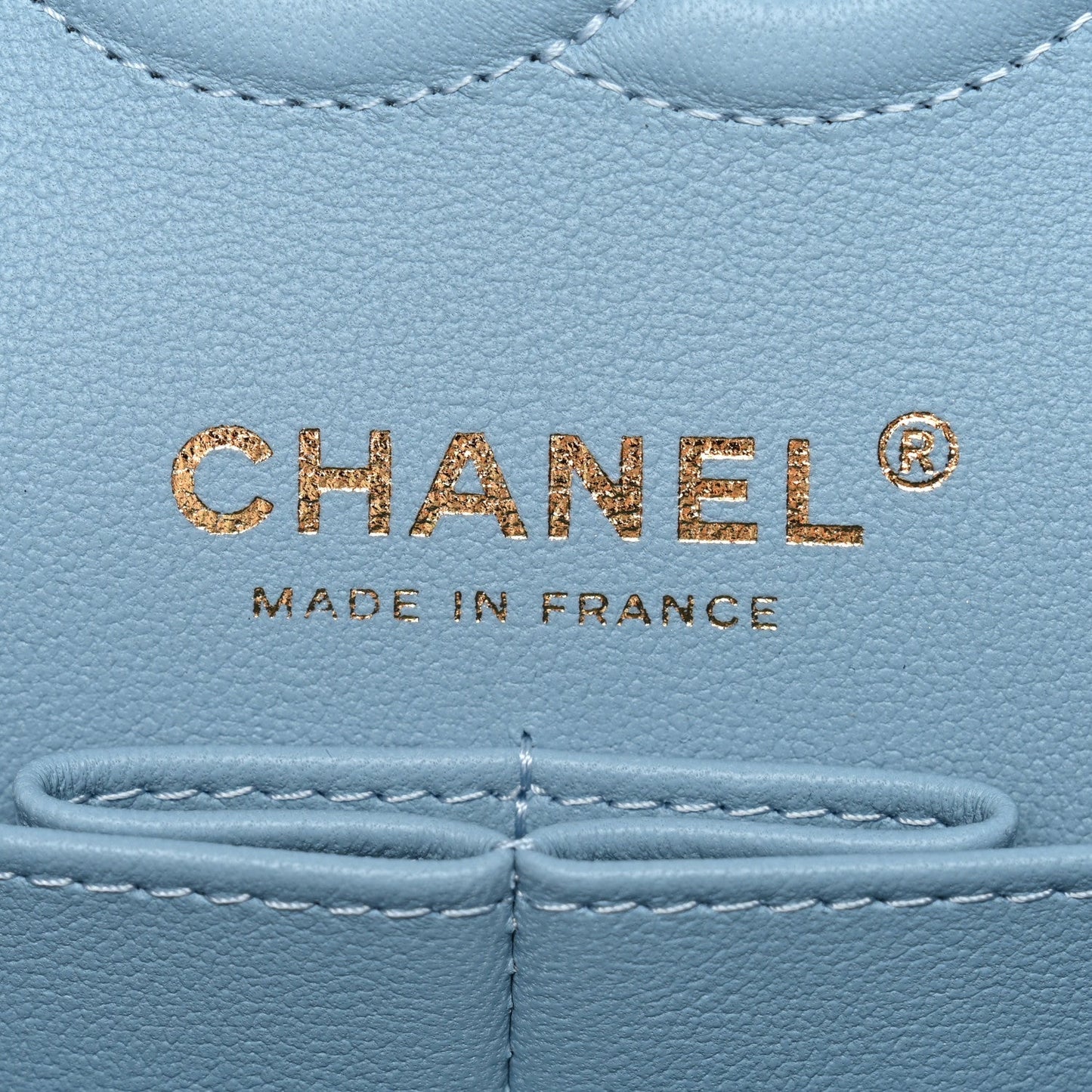 Caviar Quilted Small Double Flap Light Blue