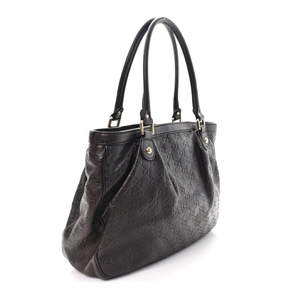 Guccissima Medium Sukey Top Handle Tote Chocolate