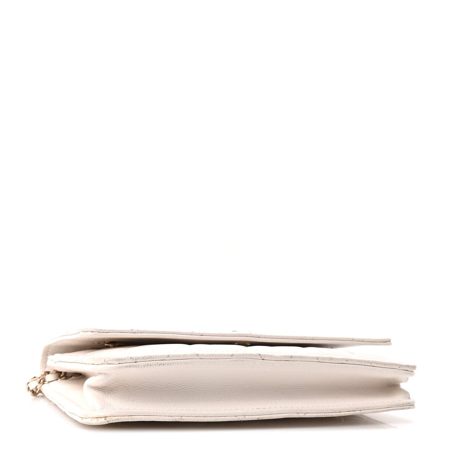 Caviar Quilted Wallet On Chain WOC White