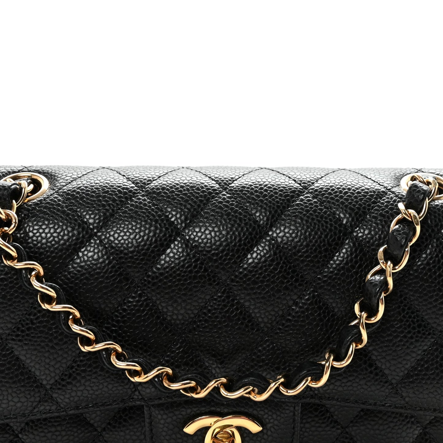 Caviar Quilted Small Double Flap Black