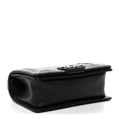 Caviar Quilted Small Boy Flap Black