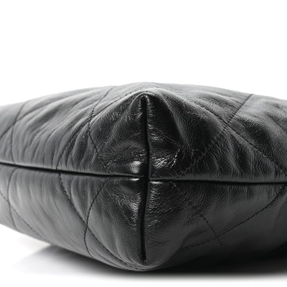 Shiny Calfskin Quilted Small Chanel 22 Black