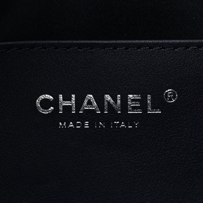 Metallic Caviar Quilted Mini Chanel 25 Handbag Dark Blue